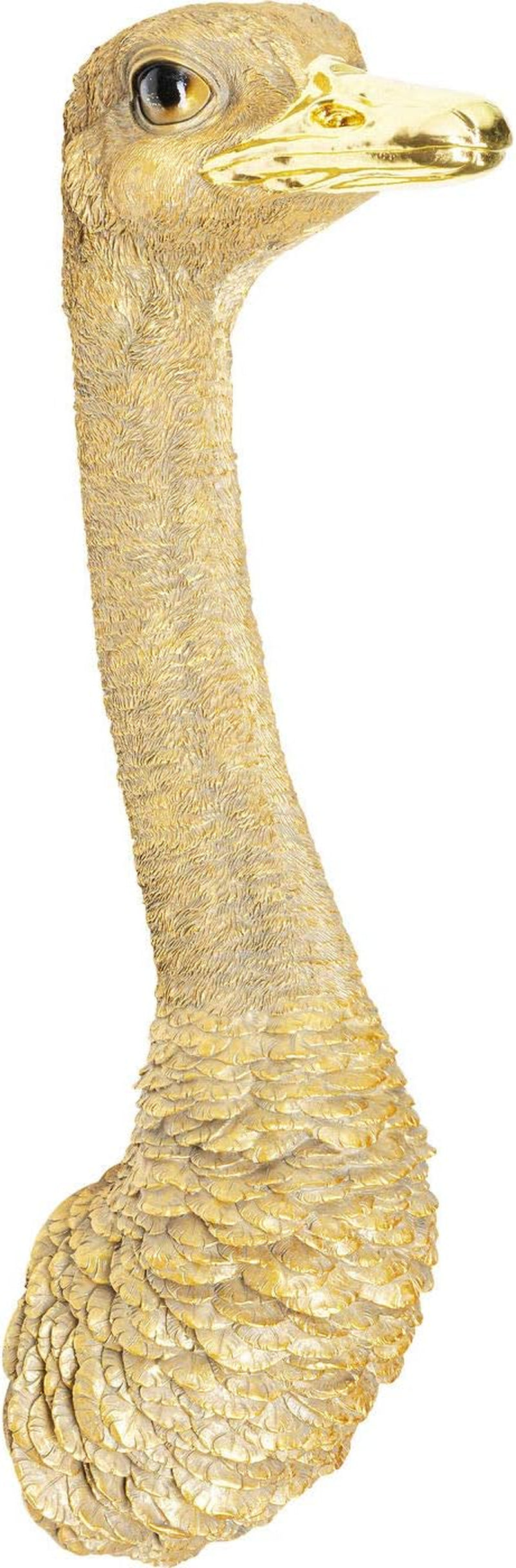 Kare Design Wandschmuck Ostrich, Gold, Wanddekoration, Deko Objekt, Strauß, Wohnzimmer Dekoration 72X19X25 Cm (H/B/T), Golden