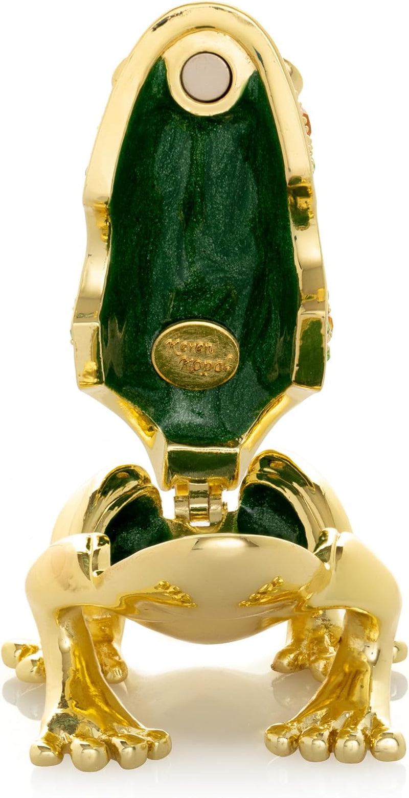 Frog Schmuckbox Gold | Schmuckkästchen mit Kristall-Look