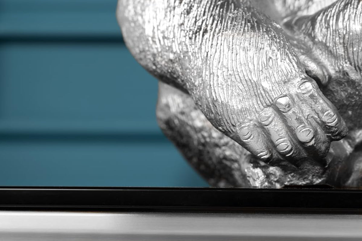 Silver Gorilla Kong | Metallskulptur 40 cm
