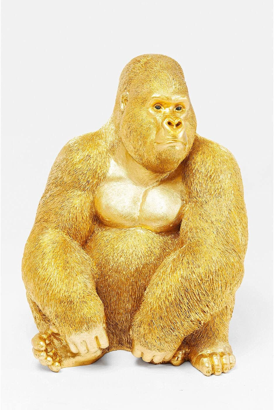 Kare Design Deko Figur Monkey Gorilla, Gold, Deko Objekt, Affe, Gorilla, Handbemalt, Unikat, 76X60X55 Cm (H/B/T)