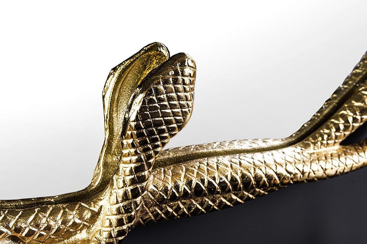 Snake Mirror Gold | Wandspiegel mit Schlangen-Skulptur 50 cm
