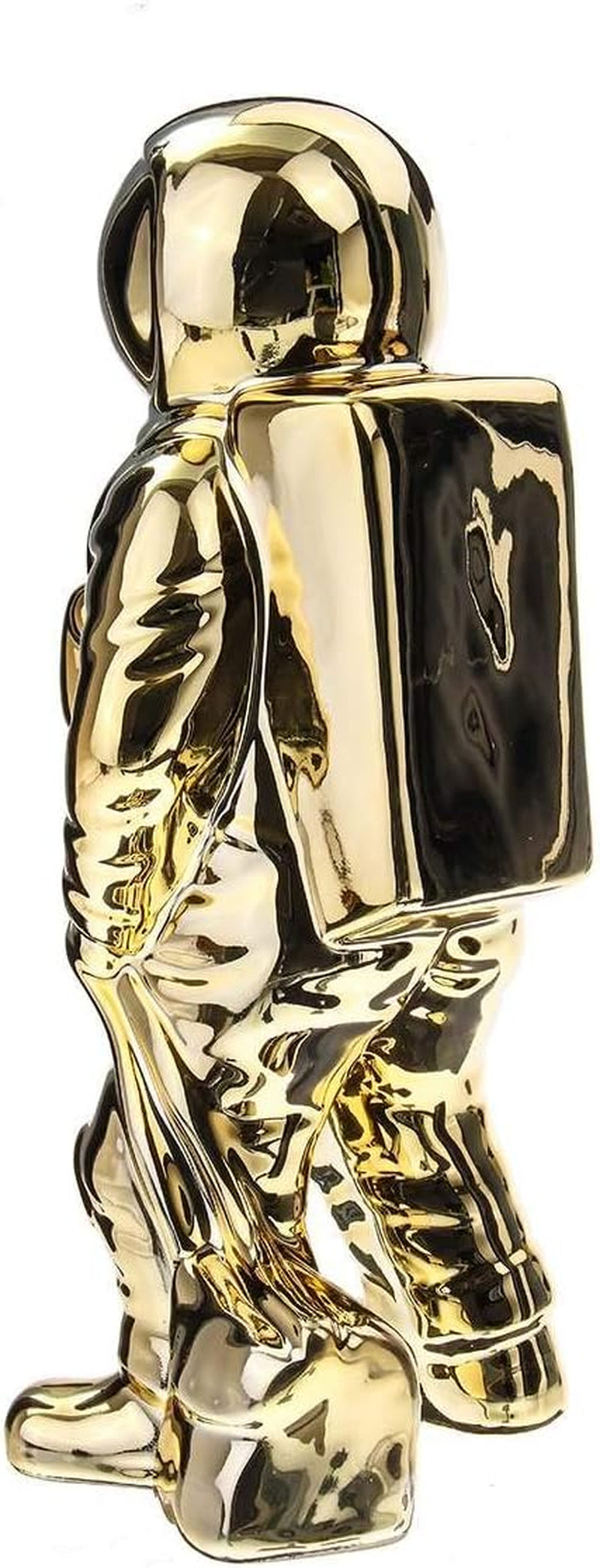 Gold Space Man Skulptur Astronaut Mode Vase Kreative Moderne Keramik Kosmonauten Ornament Modell Garten Statue Wohnaccessoires (2Er Pack)