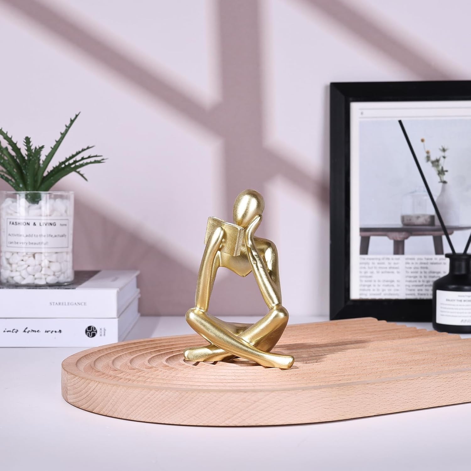 Golden Reading Figures | 2er Skulpturen-Set