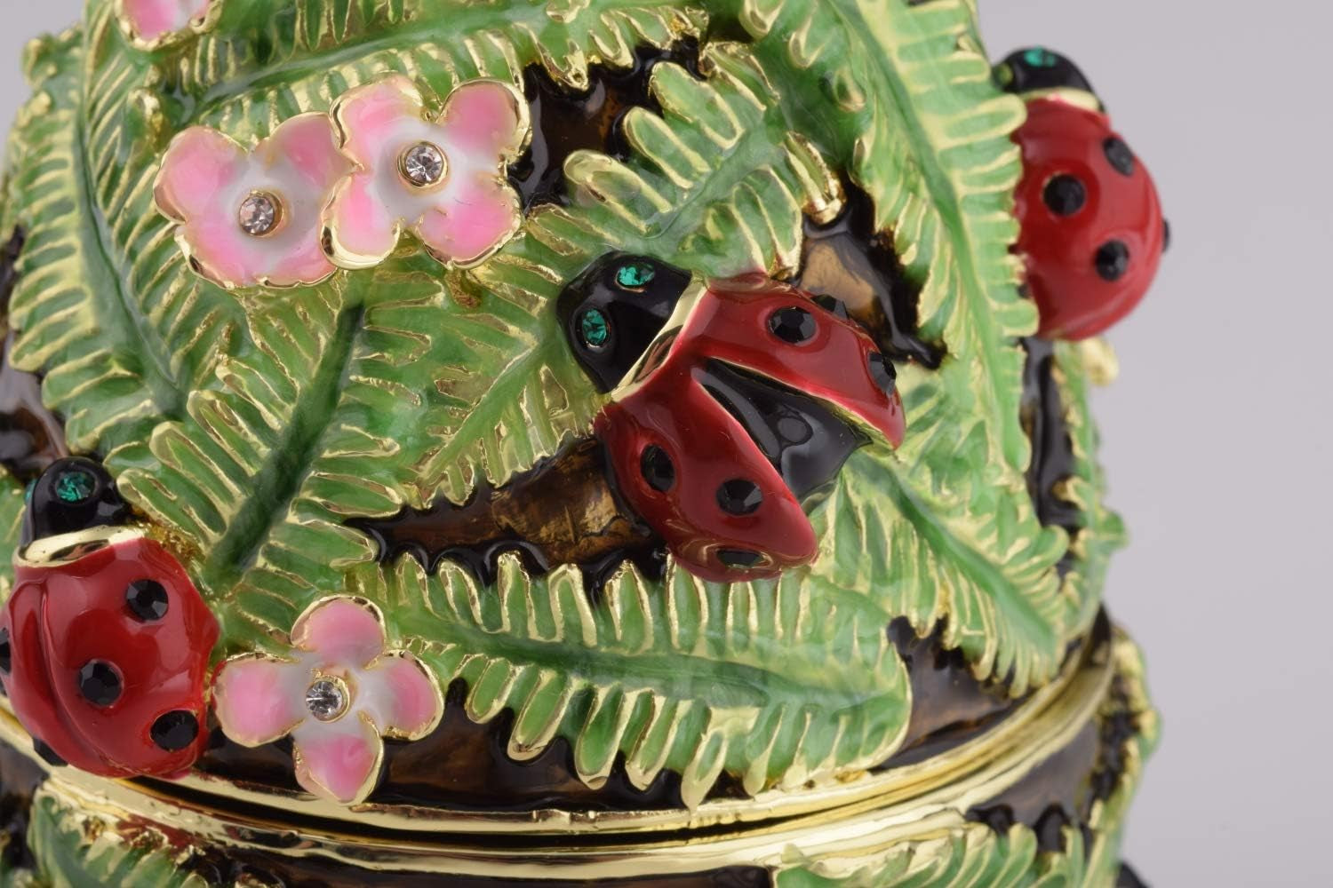 Ladybug Schmuckei Grün-Gold | Sammlerobjekt mit Kristall-Look