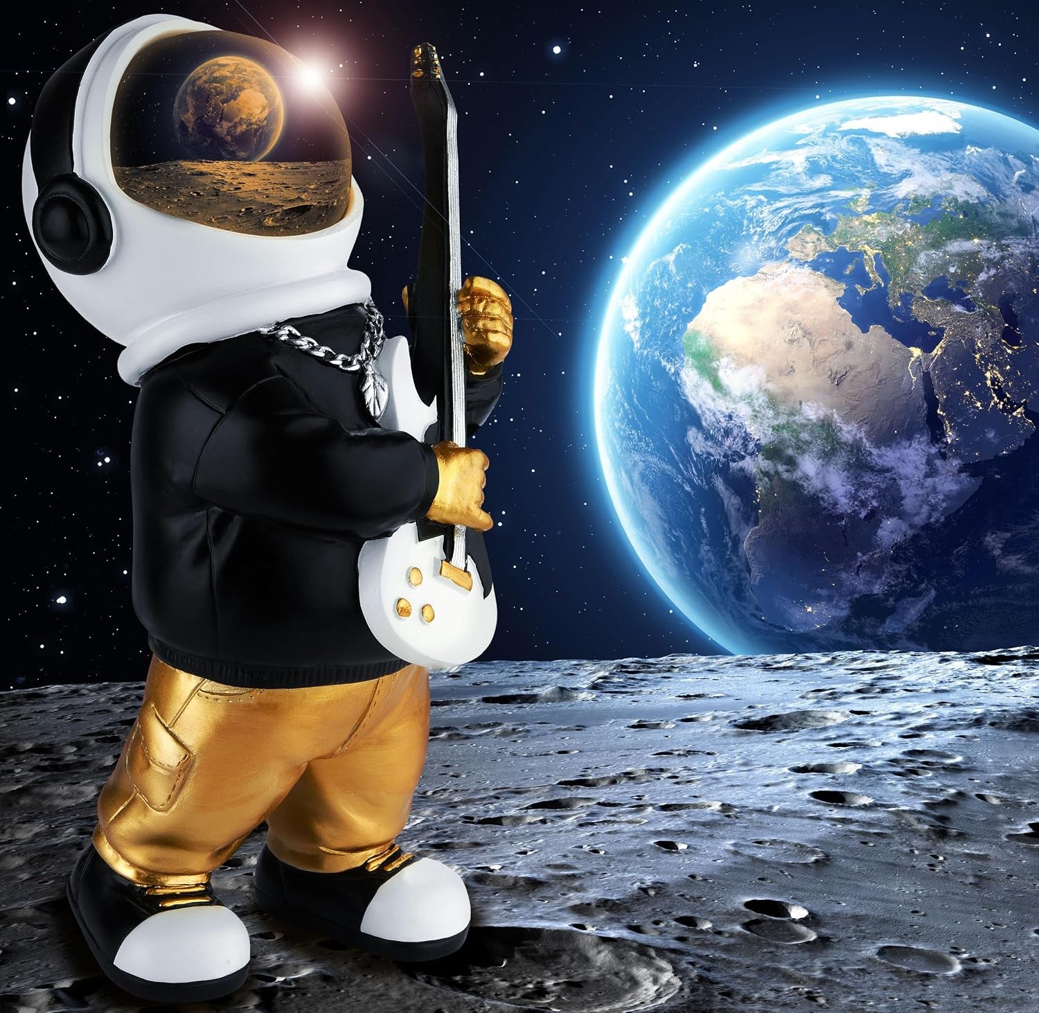 Guitar Astronaut Gold - Pop-Art Figur 24 cm