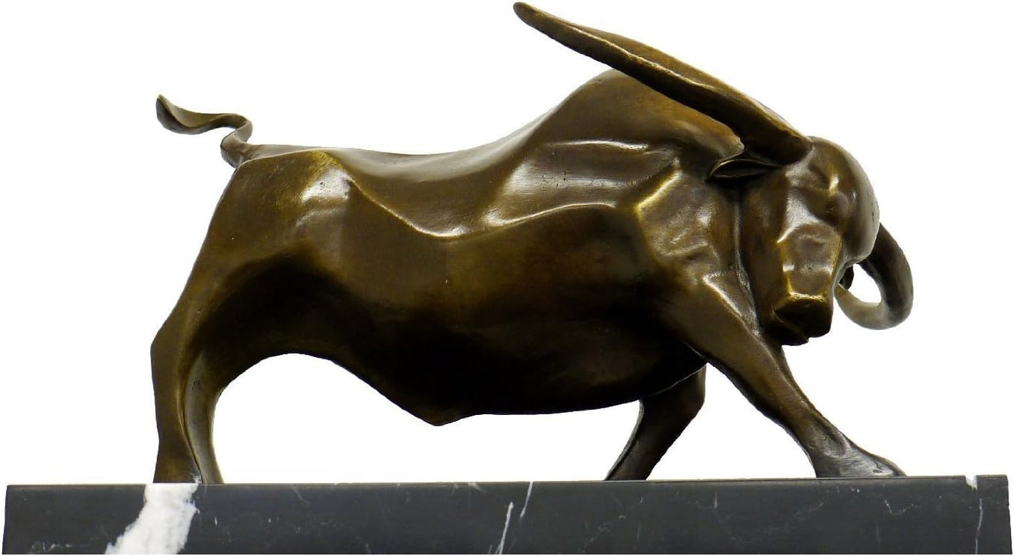 - Moderne Bronzefigur - Kraftvoller Stier - Signiert Von Milo - Echte Bronze - Stier Skulptur - Börsenstier - Charging Bull - Deko Figur