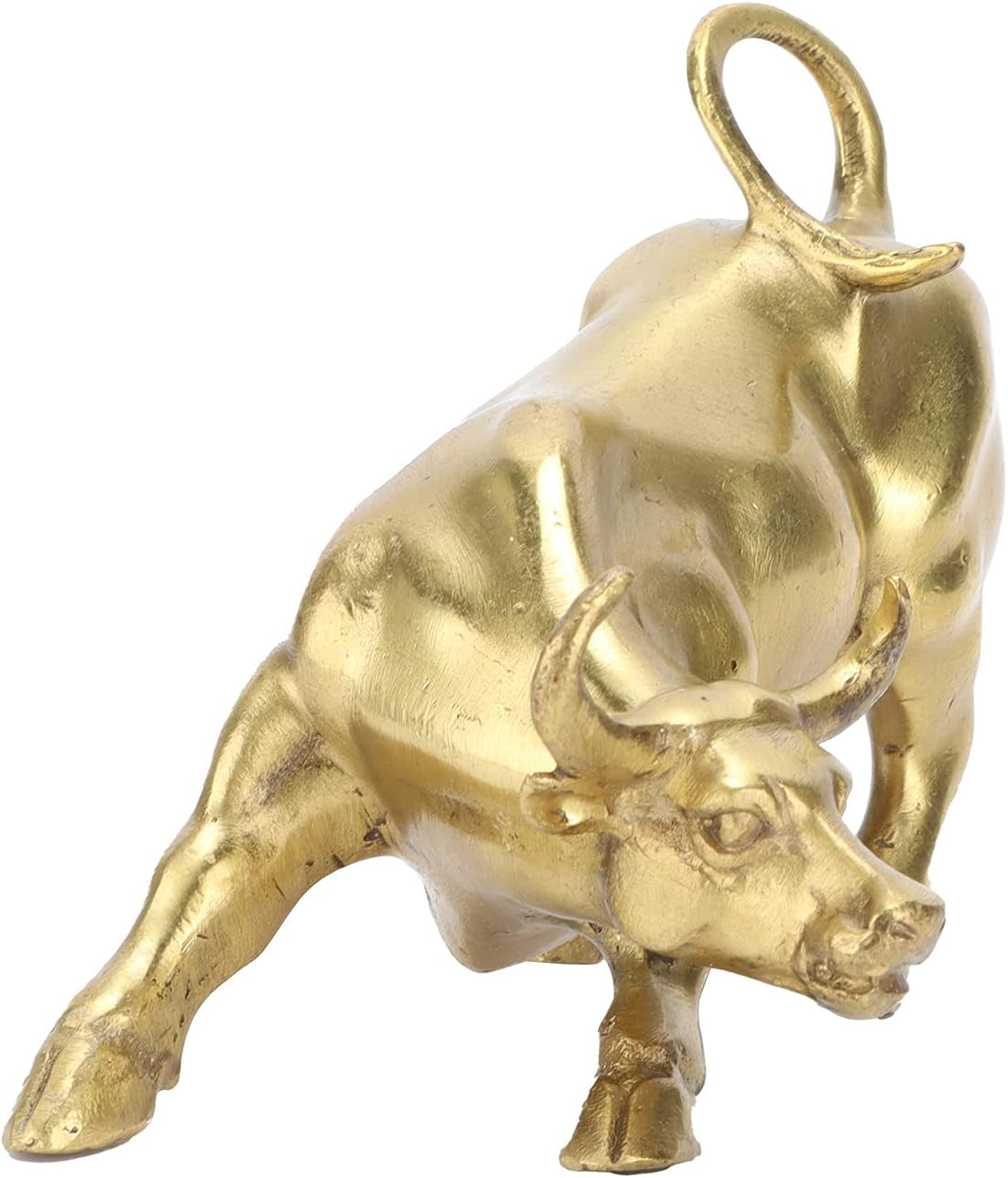 Wall Street Bull 11,7 cm | Messing-Stier für Office & Desk