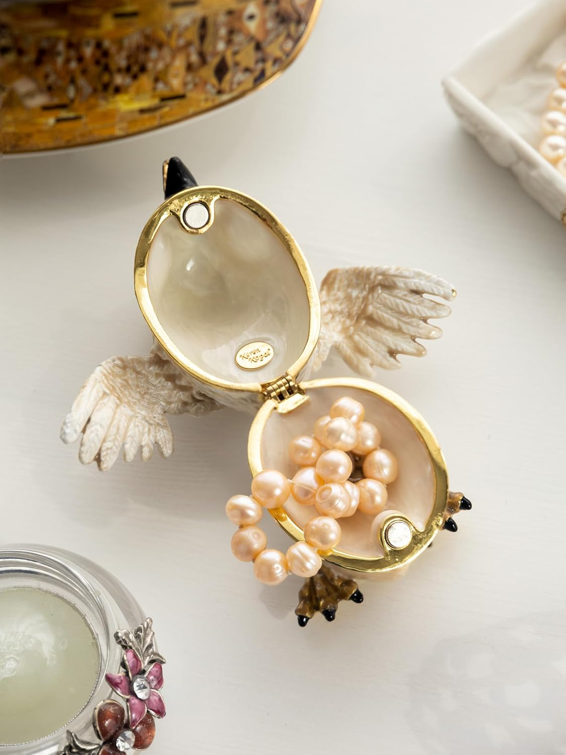 Vogel Schmuckei Gold - Schmuckkästchen mit Goldakzent