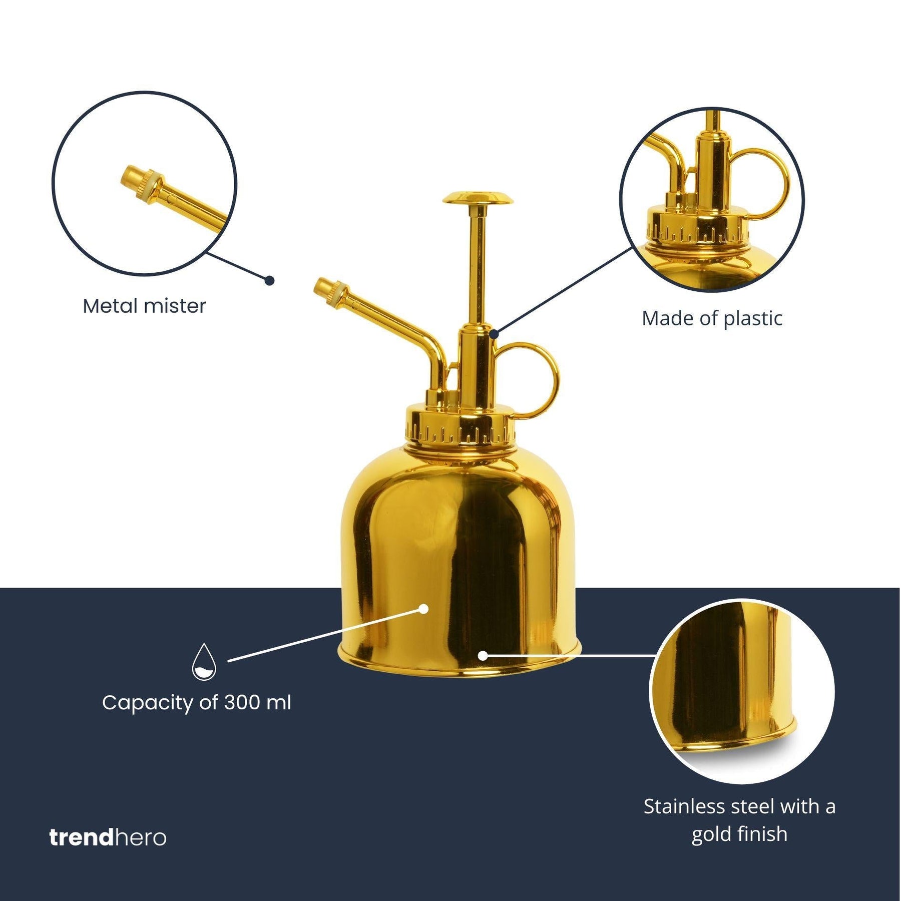 Goldener Pflanzensprüher 300 ml | Gold Deko für Pflanzen